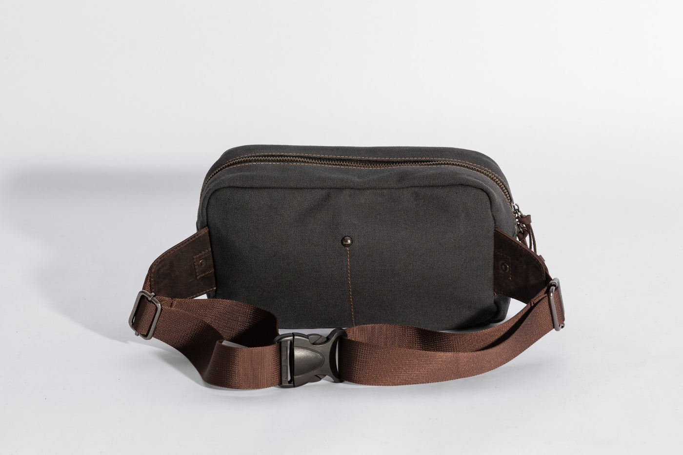 Chester Fanny Bag ''100% Cotton canvas & Cow leather'' - Dark Grey