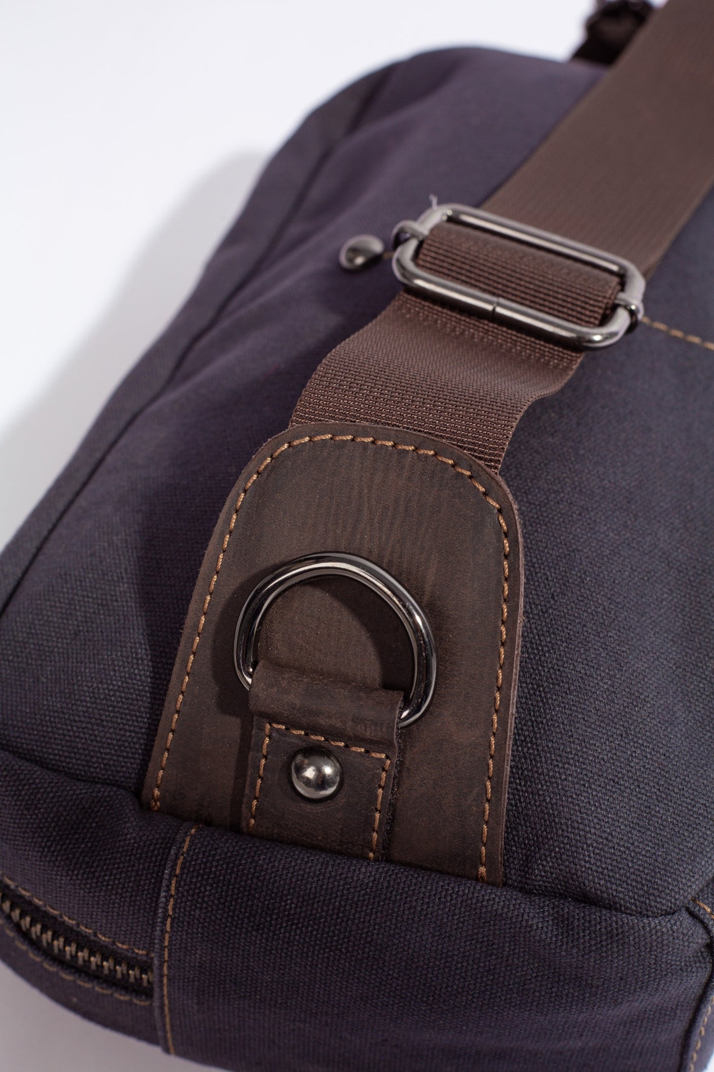 Chester Fanny Bag ''100% Cotton canvas & Cow leather'' - Dark Grey