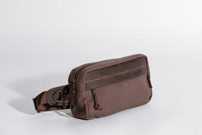 Chester Fanny Bag ''100% Cotton canvas & Cow leather'' - Light Brown