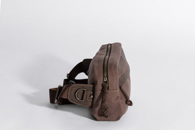 Chester Fanny Bag ''100% Cotton canvas & Cow leather'' - Light Brown