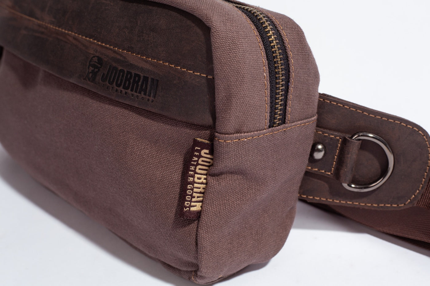 Chester Fanny Bag ''100% Cotton canvas & Cow leather'' - Light Brown