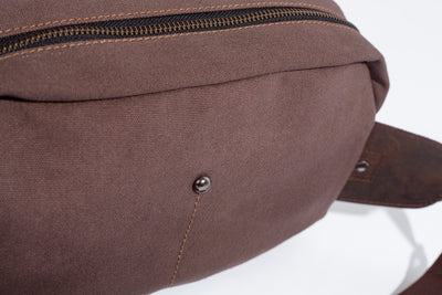 Chester Fanny Bag ''100% Cotton canvas & Cow leather'' - Light Brown