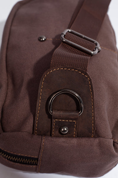 Chester Fanny Bag ''100% Cotton canvas & Cow leather'' - Light Brown