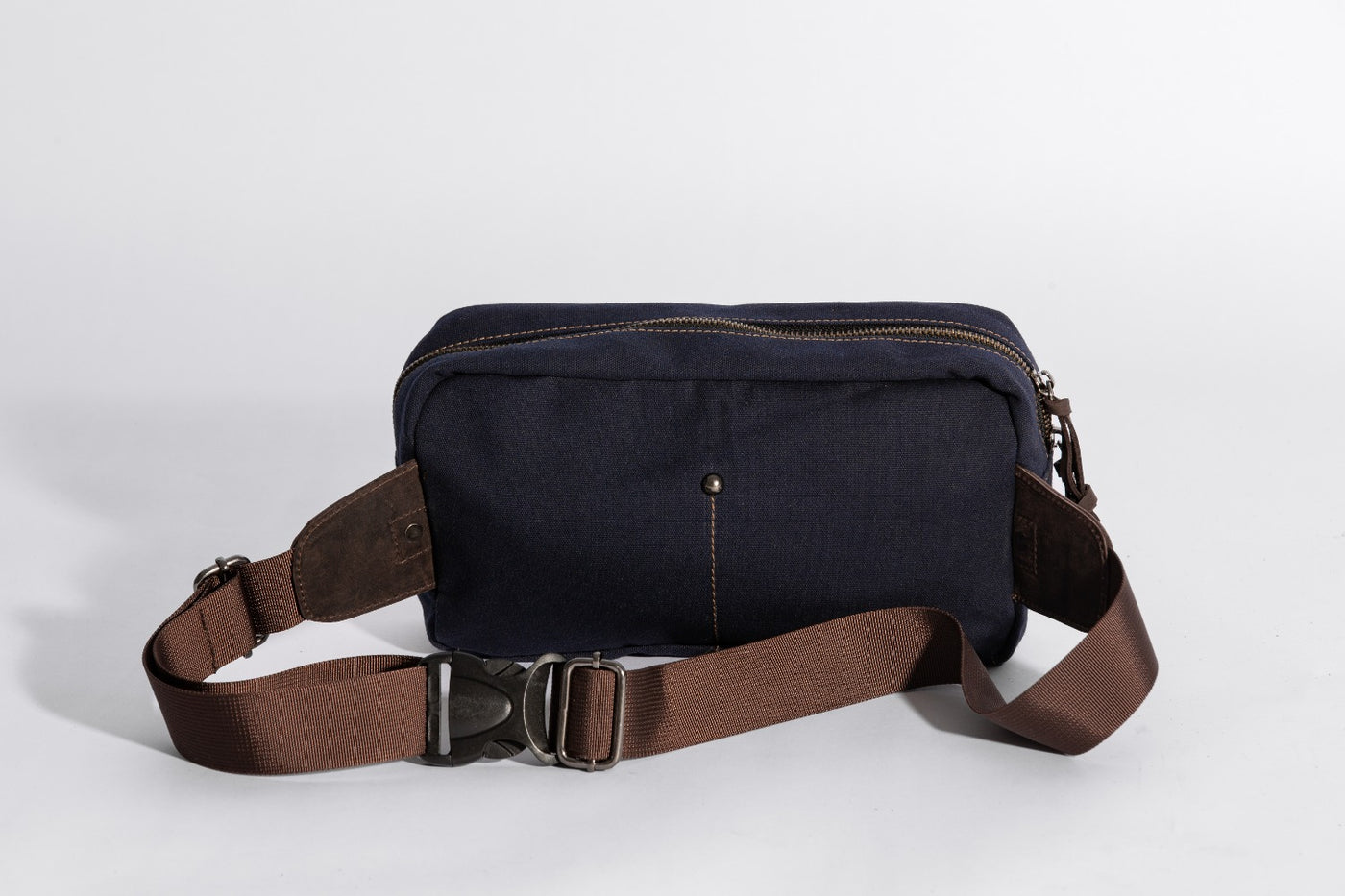Chester Fanny Bag ''100% Cotton canvas & Cow leather'' - Navy Blue