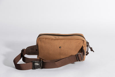 Chester Fanny Bag ''100% Cotton canvas & Cow leather'' - Tan