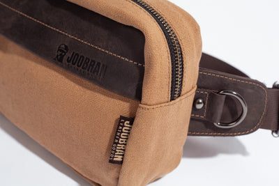 Chester Fanny Bag ''100% Cotton canvas & Cow leather'' - Tan