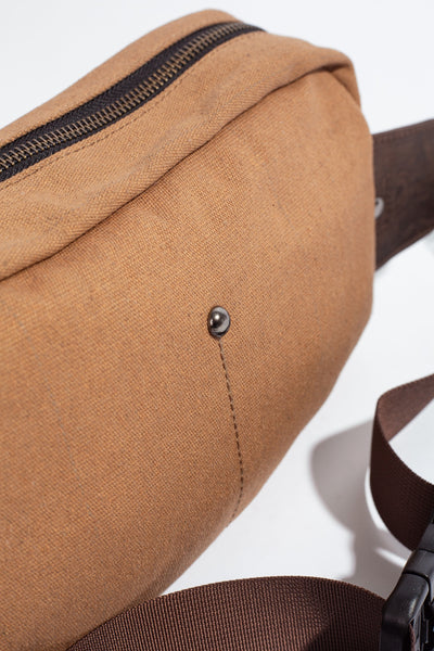 Chester Fanny Bag ''100% Cotton canvas & Cow leather'' - Tan