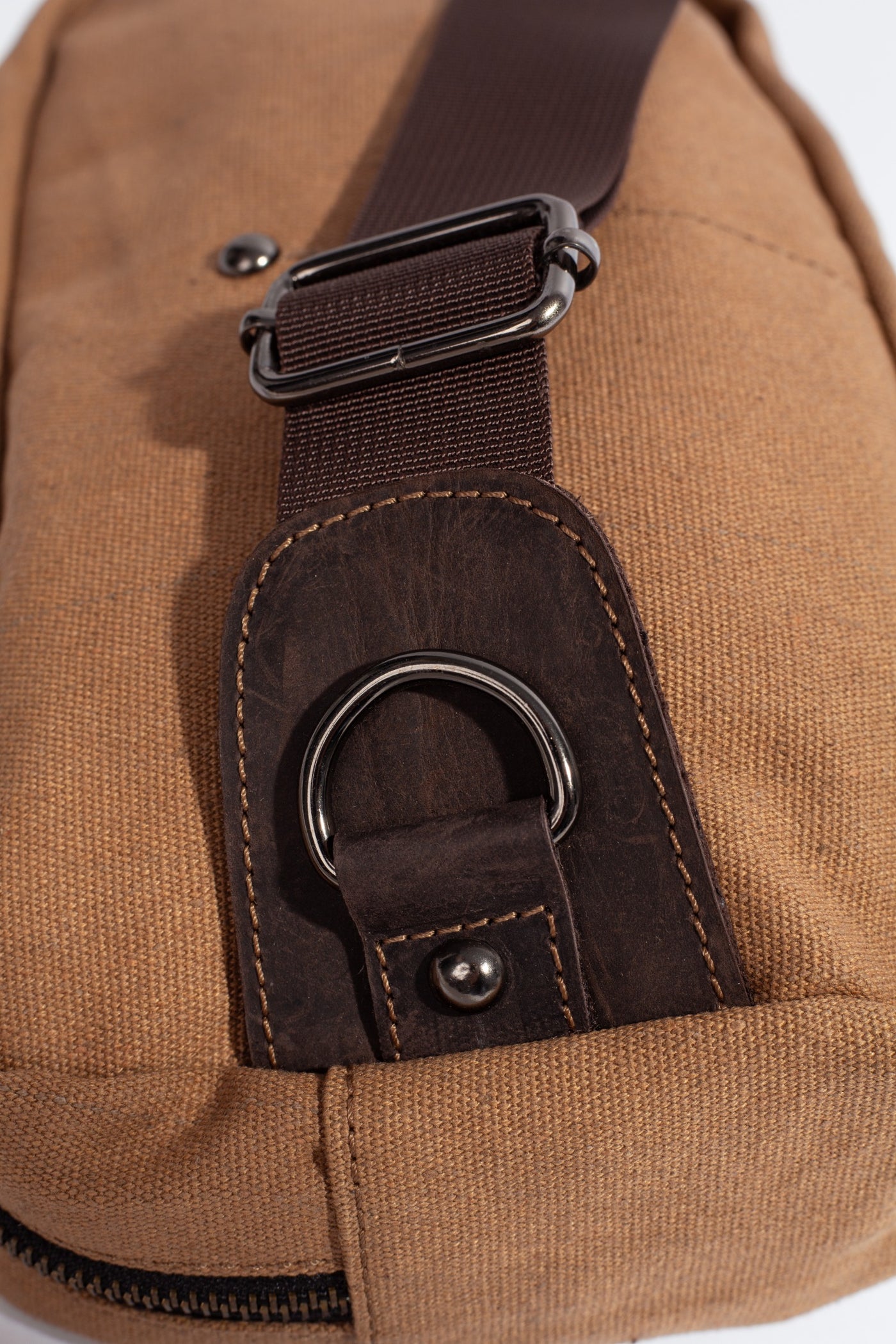 Chester Fanny Bag ''100% Cotton canvas & Cow leather'' - Tan