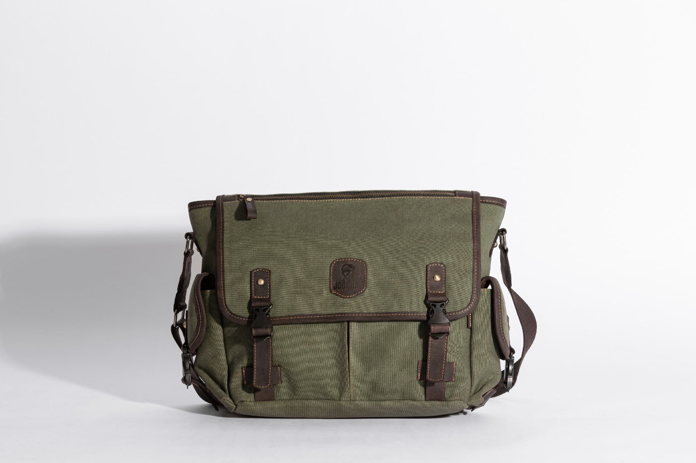 Marlow Messenger Bag ''100% Cotton canvas & Cow leather'' - Army