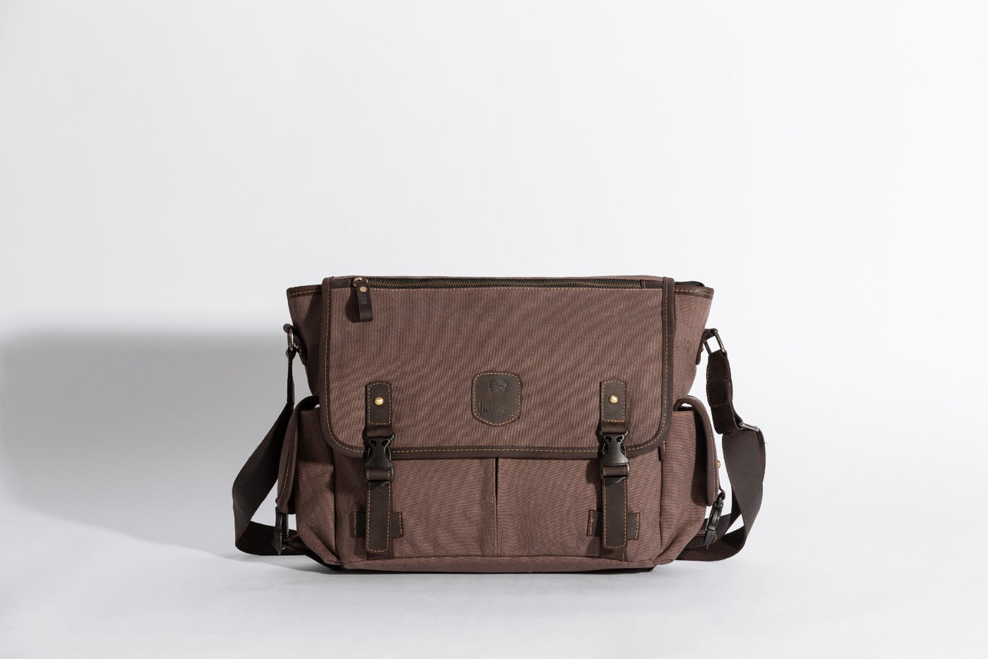 Marlow Messenger Bag ''100% Cotton canvas & Cow leather'' - Light Brown