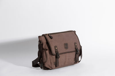Marlow Messenger Bag ''100% Cotton canvas & Cow leather'' - Light Brown