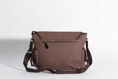 Marlow Messenger Bag ''100% Cotton canvas & Cow leather'' - Light Brown