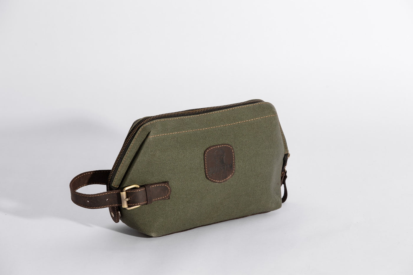 Wilson Toiletry Bag ''100% Cotton canvas & Cow leather'' - Army