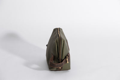 Wilson Toiletry Bag ''100% Cotton canvas & Cow leather'' - Army