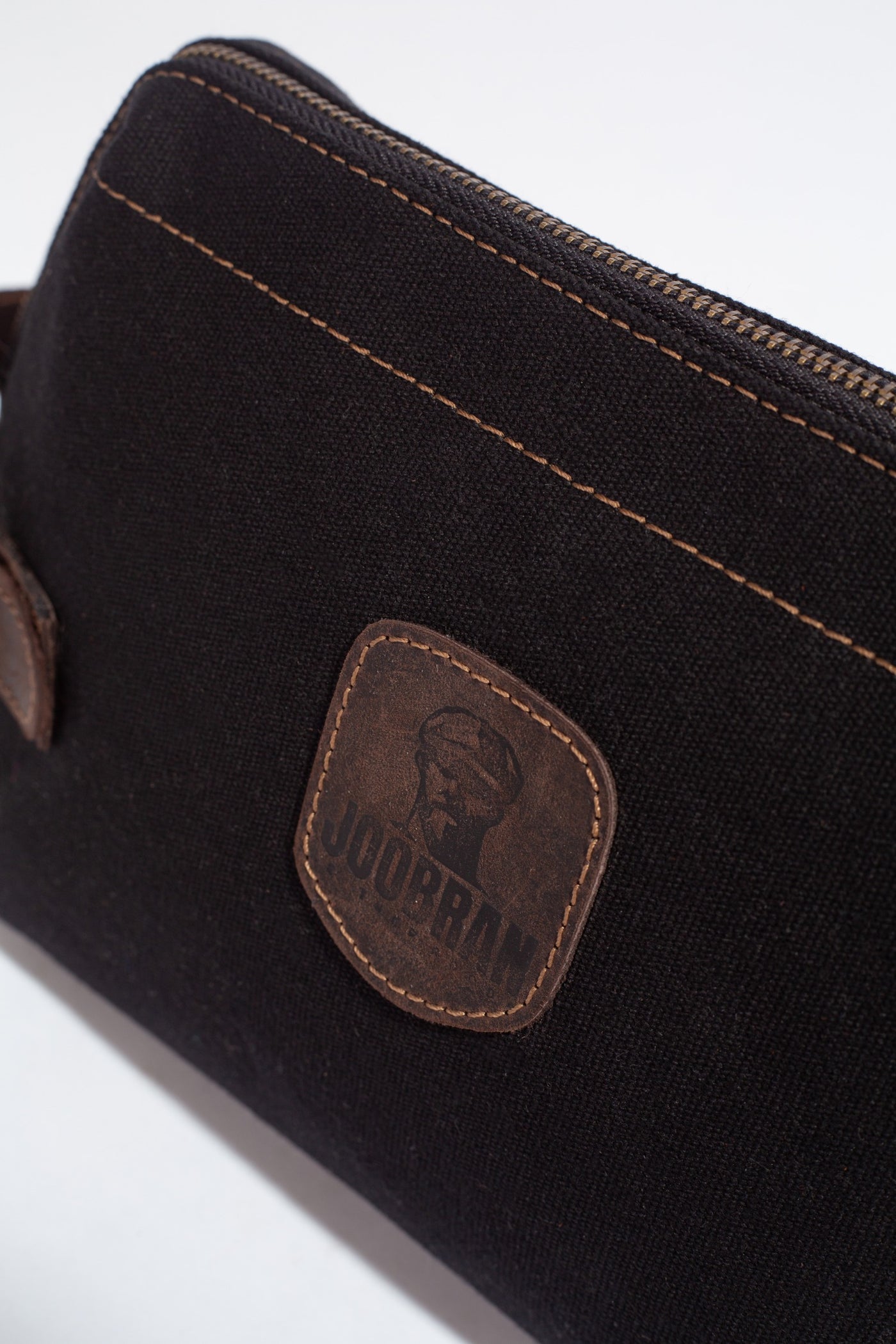 Wilson Toiletry Bag ''100% Cotton canvas & Cow leather'' - Black