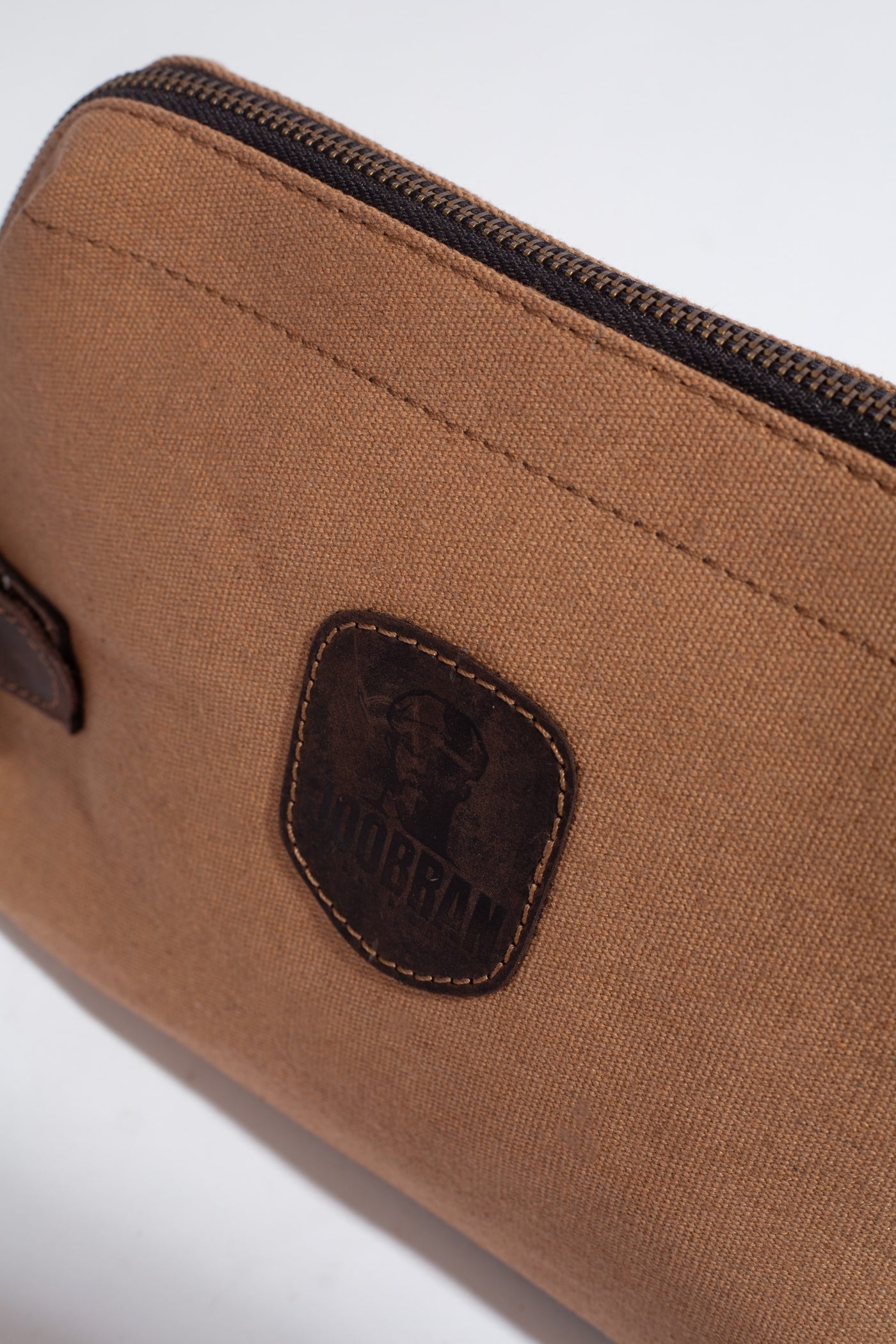 Wilson Toiletry Bag ''100% Cotton canvas & Cow leather'' - Tan