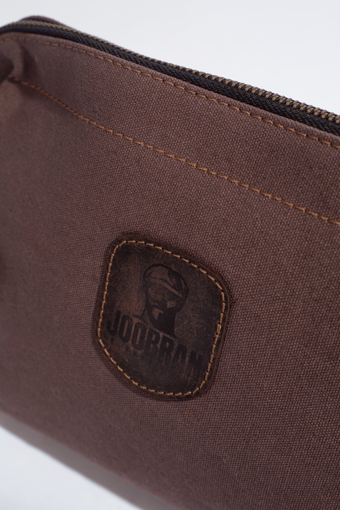 Wilson Toiletry Bag ''100% Cotton canvas & Cow leather'' - Light Brown
