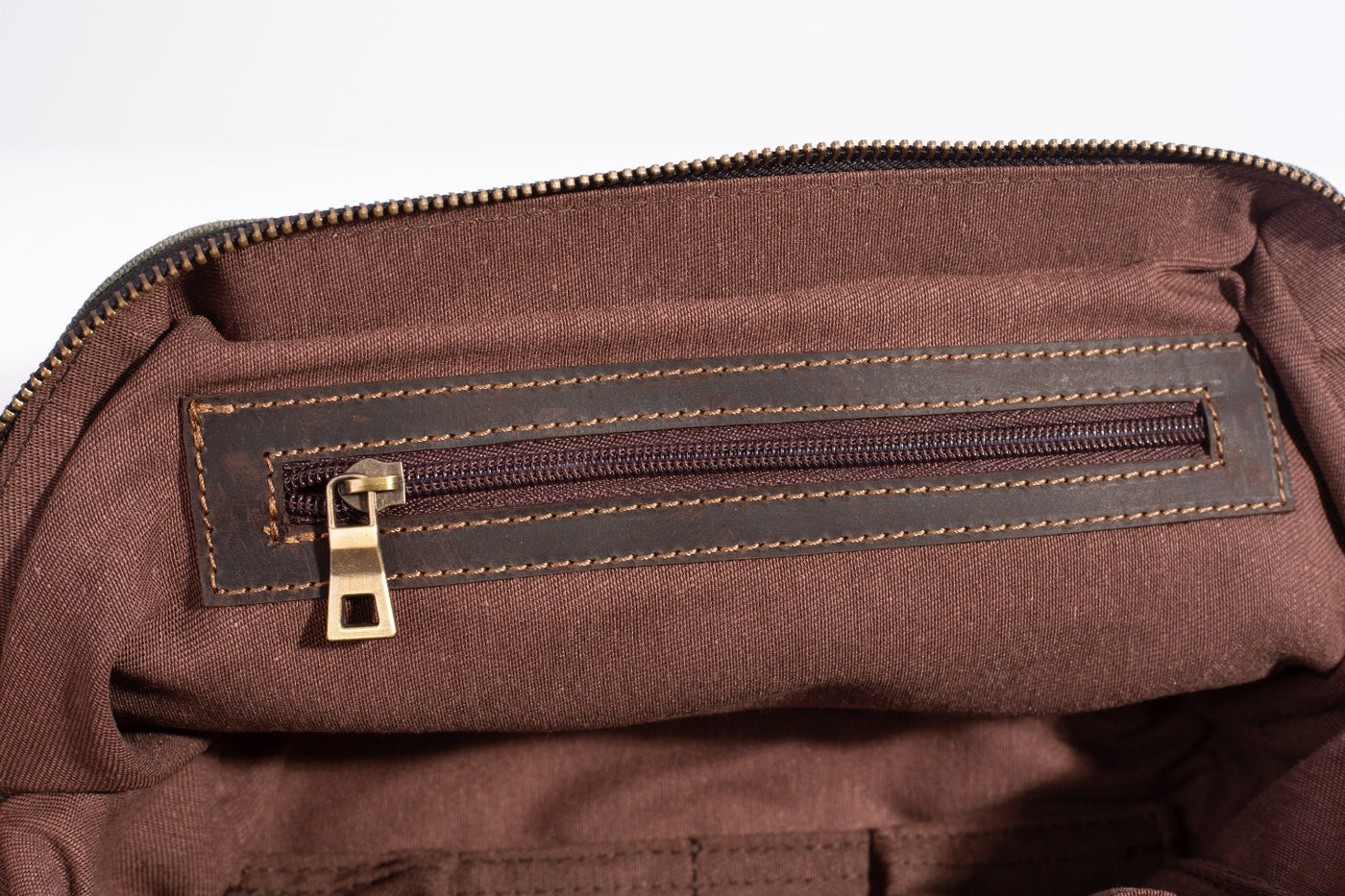 Wilson Toiletry Bag ''100% Cotton canvas & Cow leather'' - Light Brown