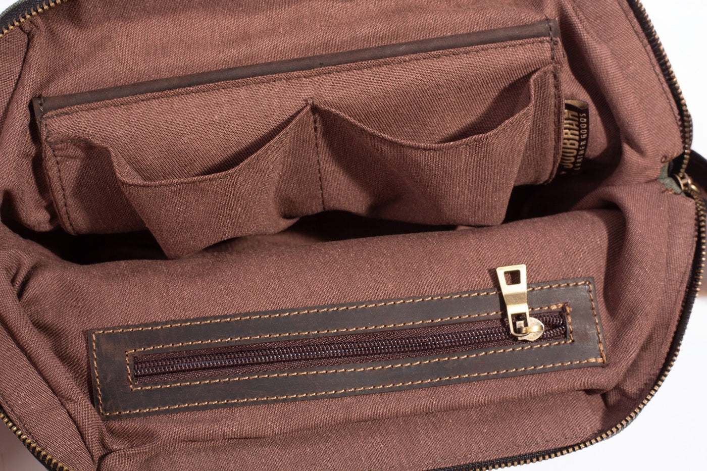 Wilson Toiletry Bag ''100% Cotton canvas & Cow leather'' - Light Brown