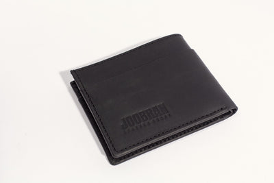 Folio Bifold Leather Wallet - Black