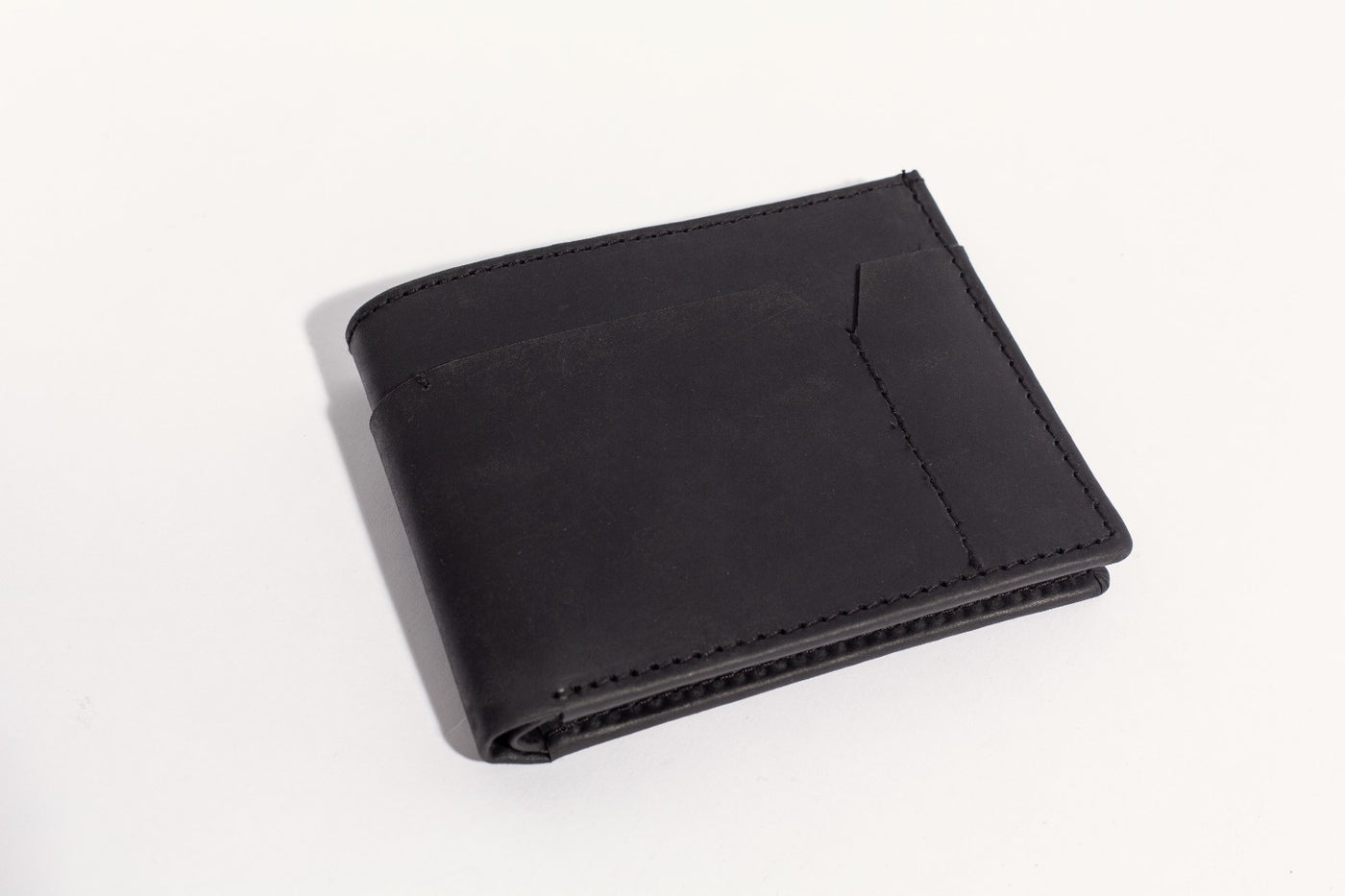Folio Bifold Leather Wallet - Black