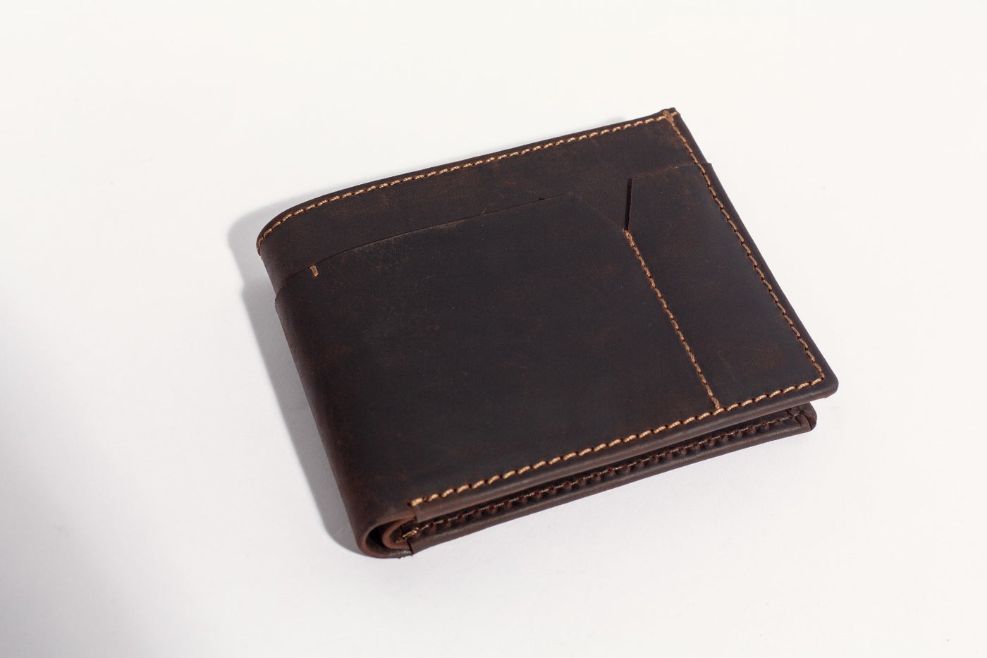 Folio Bifold Leather Wallet - Brown