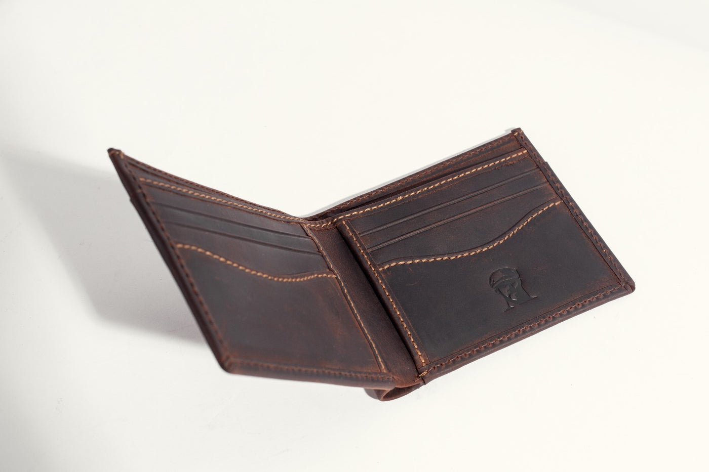 Folio Bifold Leather Wallet - Brown