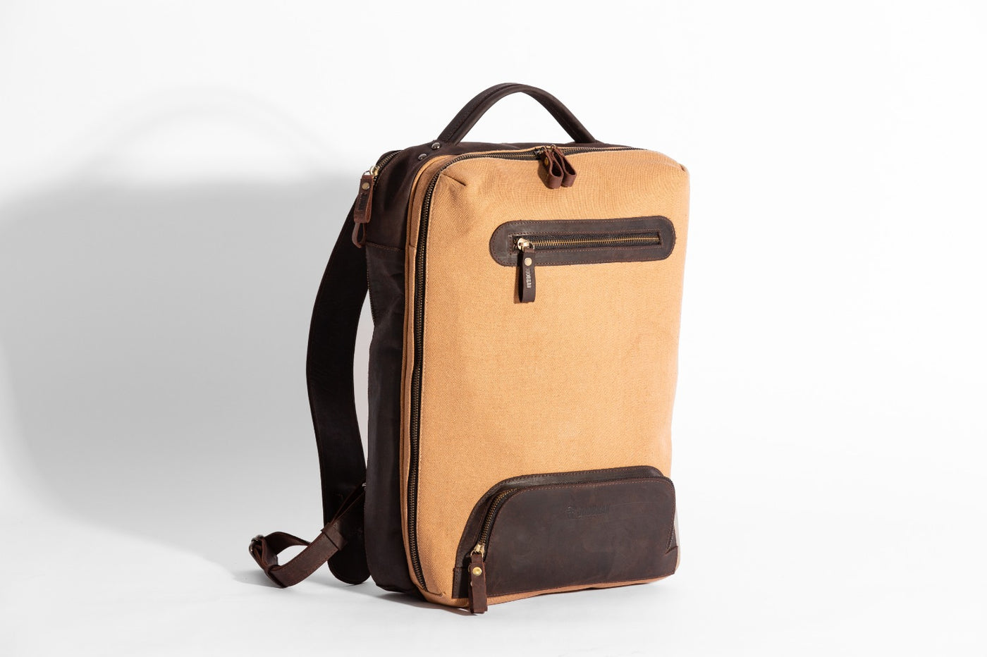 Bexley Backpack  ''100% Cotton canvas & Cow leather'' - Tan