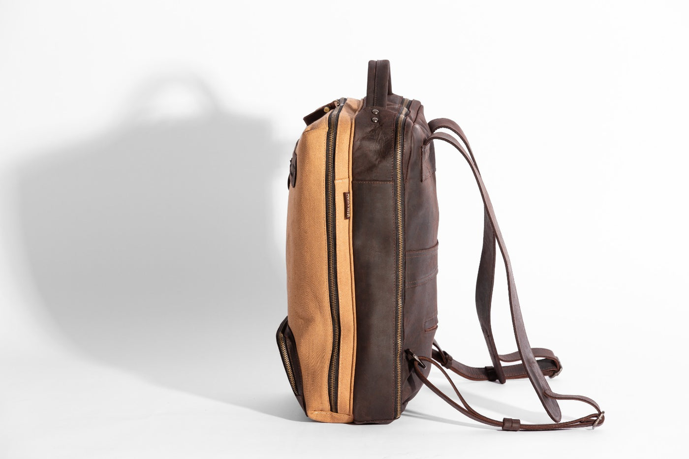 Bexley Backpack  ''100% Cotton canvas & Cow leather'' - Tan