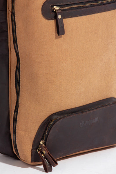 Bexley Backpack  ''100% Cotton canvas & Cow leather'' - Tan