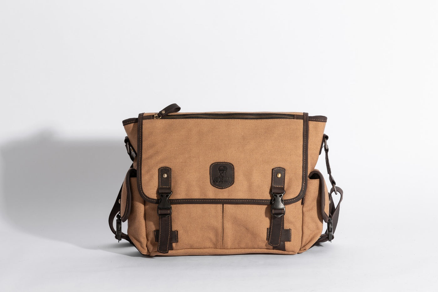 Marlow Messenger Bag ''100% Cotton canvas & Cow leather'' - Tan