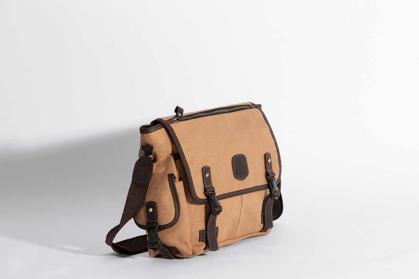 Marlow Messenger Bag ''100% Cotton canvas & Cow leather'' - Tan