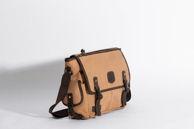 Marlow Messenger Bag ''100% Cotton canvas & Cow leather'' - Tan