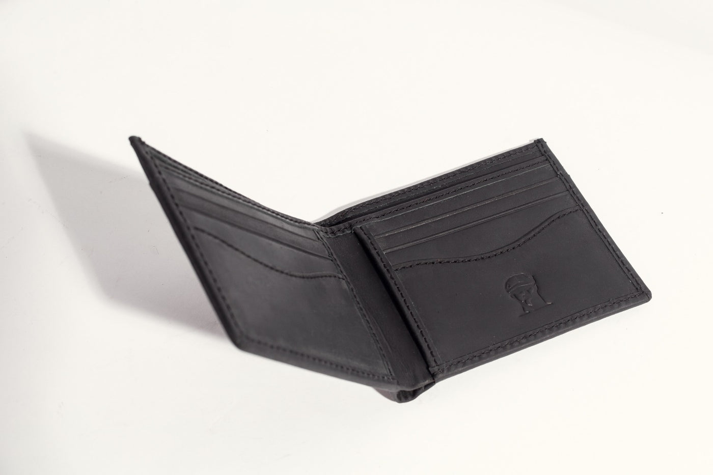 Folio Bifold Leather Wallet - Black
