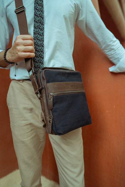 Multi-Pocket shoulder bag – Navy Blue