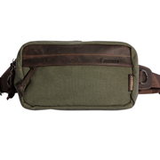 Chester Fanny Bag ''100% Cotton canvas & Cow leather'' - Army