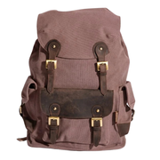 Parker Backpack ''100% Cotton canvas & Cow leather''- Light Brown