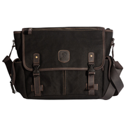 Marlow Messenger Bag ''100% Cotton canvas & Cow leather'' - Black